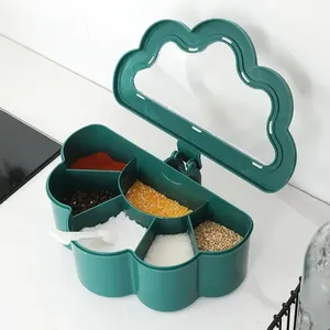 Juego de Recipientes para Condimentos 6 en 1 de Plástico PP de Grado Alimenticio, Ecológicos, para Pimienta, Azúcar, Sal y Especias, Herméticos y a Prueba de Polvo - Product Image 1