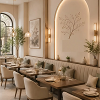 Mobilier de café moderne sur mesure, canapé de restaurant, table et chaises de restaurant, design d'intérieur multi-places pour projet de restaurant