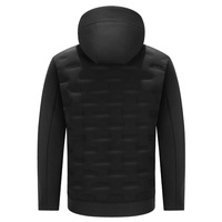 Veste matelassée en duvet pour homme, personnalisable OEM, manteau chaud et tendance avec capuche, fermeture éclair et boutons-pression sur le devant, imperméable, grande taille