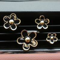 6 Pcs Set Klip Ventilasi Mobil Motif Bunga Lucu, Penyegar Udara Klip Outlet untuk Dekorasi Ventilasi Mobil, Aksesoris Dekorasi Interior Mobil Warna-warni