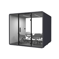 Module de bureau industriel XL pour 6 personnes, insonorisation personnalisée, couleur au choix, pour immeubles de bureaux, hôtels et écoles