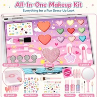 Trousse de Maquillage Tout-en-un 2026 pour Enfants : Valise Cosmétique Lavable, Kit de Maquillage Réel pour Filles