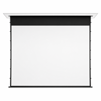 Écran de projection motorisé encastré au plafond, écran à tension par languettes dissimulées, écran de projection pour cinéma maison 4K blanc mat, 120 150 pouces