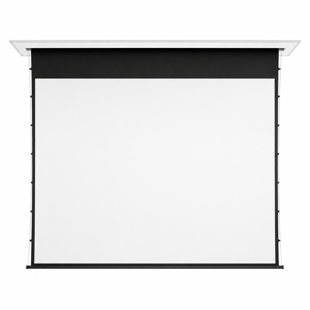 Ceiling Recessed Motorized Projection Screen Hidden Tab Tension Screen 4K Matte White Home Cinema Projector Screen 120 150 Inch