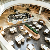 Comptoir de bar à café multifonctionnel de luxe personnalisé avec éclairage LED, écoresponsable, de haute qualité, pour centre commercial, kiosque, station de café