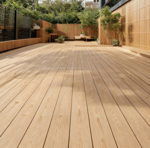 Plancher extérieur <span class=keywords><strong>en</strong></span> composite <span class=keywords><strong>bois</strong></span>-plastique (WPC) moderne 138x23mm, creux, imperméable, avec traitement <span class=keywords><strong>de</strong></span> surface à grain <span class=keywords><strong>de</strong></span> <span class=keywords><strong>bois</strong></span> brossé - Product Image 5