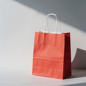 Bolsas de Regalo de Papel Kraft Rojo de Alta Calidad de 13*8*21cm con Asas, MOQ 750 Piezas Disponibles - Product Image 5