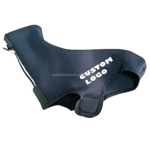 Custom windproof waterproof bicycle cycling shoe cover with side zipper