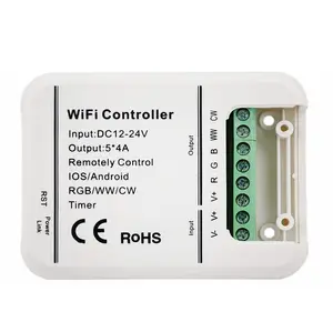 Contrôleur WiFi LED intelligent DC 12V 24V Minuterie de signal de gradation PWM à 5 canaux 2 3 4 5 Contrôleur de bande LED à 6 broches