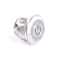 Interrupteur à bouton-poussoir momentané HUSA 22 mm 24 V électronique 1NO en acier inoxydable IP65 étanche pour contrôle industriel
