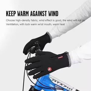 Gants de sport d'hiver chauds, imperméables, coupe-vent, à doigts complets, pour vélo, moto, course à pied, écran tactile, rayés - Product Image 3