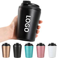 Vente en gros de gobelets à café en acier inoxydable de 8 oz (350 ml) et 12 oz (500 ml), avec logo personnalisé, gobelet isotherme anti-fuite de 12 oz pour les voyages