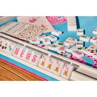 Set Ubin Mahjong Mewah 160 Buah Safari Musim Semi - Bahan Akrilik Putih Cerah untuk Pesta atau Hadiah