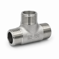 Raccord en T 3 voies en acier inoxydable 304, 3000 PSI, filetage mâle/femelle BSPP/BSPT 1/2 pouce DN15, usiné CNC, pour eau et huile, marque ZL