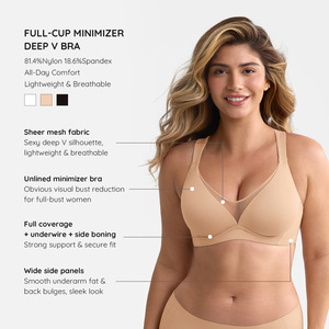 <span class=keywords><strong>Reggiseni</strong></span> minimizzatori in rete Hexin all'ingrosso, copertura completa, taglie forti, push-up, per seni abbondanti, senza imbottitura, <span class=keywords><strong>con</strong></span> <span class=keywords><strong>ferretto</strong></span>, da donna - Product Image 2