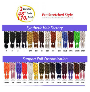 Estensioni per Capelli Sintetici Jumbo Easy Braid 2X 2 Fasci, 48 Pollici 180g, Morbide Pre-Stirate per <span class=keywords><strong>Trecce</strong></span> Africane - Product Image 6