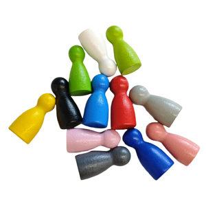 12*25MM coloridos peones de madera dados Cubo de mesa educativo Ludo accesorios componentes para juego de mesa de Cartas Familiares - Product Image 1