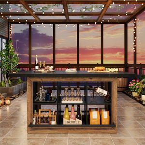 <span class=keywords><strong>Isola</strong></span> da Cucina Tribesigns con Spazio di Archiviazione, Tavolo Alto con 6 Scomparti Aperti e Poggiapiedi - Product Image 4