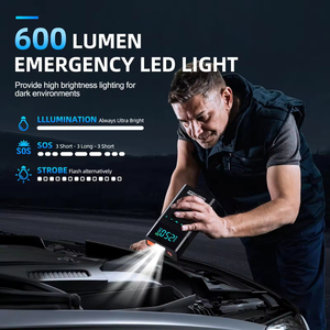 Démarreur de voiture et camion avec batterie de secours, gonfleur de pneus, lumière LED, compresseur d'air 12V 1800A Courant de crête - Product Image 5