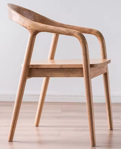 Silla de Comedor de Madera con Respaldo Curvo, Estilo Nórdico Moderno y Minimalista, Silla de Madera Maciza para Comedor, Estudio o Ocio, Modelo P0069 - Product Image 5