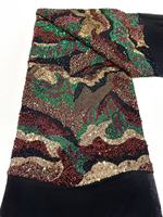 Tissu en maille écologique brodé de fleurs en sequins 3D pour robes de mariée, robes de soirée et tenues de fête