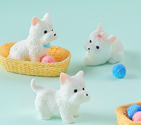 Vente en gros statue de jardin miniature figurine d'animal en résine chien Husky west highland blanc terrier figure ornement sculpture moderne