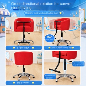 Silla de Peluquería Infantil Dongkai, Estilo Americano, Mini Silla de <span class=keywords><strong>Barber</strong></span>ía para Niños, Altura Ajustable - Product Image 4