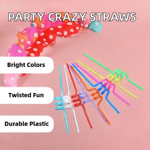 Pailles à boire en plastique fantaisie, colorées, amusantes et variées pour cadeaux d'affaires et de fête - Product Image 2