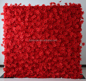 Panel Decorativo de Pared con Flores Artificiales de Primera Calidad para Bodas y Eventos, Rollo de 4 pies <span class=keywords><strong>x</strong></span> 8 pies, Color Rojo - Product Image 5