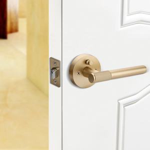 Poignée de porte en aluminium noir à <span class=keywords><strong>design</strong></span> moderne avec serrure de confidentialité, installation facile pour chambre à coucher, salle de bain, appartement - Product Image 5