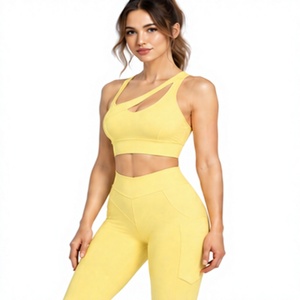 Women Yoga Bra Seamless Four Way Stretch Fitness Gym Running Workout Crop <b>Top</b> Breathable Fabric Logo <b>Low</b> MOQ Cross <b>Back</b> - Product Image 1