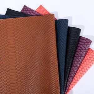 1109 Snake Faux Custom Eco Friendly PVC Bag Making material Synthetic Embossed Skin Leather PVC Fabric For Bag Upholstery