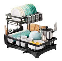 Étagère de rangement en métal pour assiettes et bols de cuisine