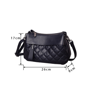 Sac à bandoulière ZENOS de luxe en cuir véritable avec texture cuir, design tendance, motif diamant, sac de transport sous le bras - Product Image 5