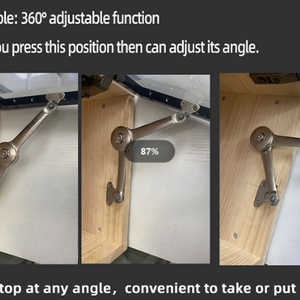Sistema de elevación de puerta de gabinete con cierre suave, soporte de aleación de zinc para tapa, sistema de elevación de puerta abatible con parada libre - Product Image 5