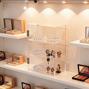 Présentoir à bijoux multi-niveaux en acrylique personnalisé pour collectionneurs, armoire de rangement en gros pour boutique avec serrure pour magasin - Product Image 1
