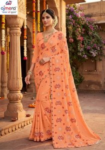 Women Stylish Ajmera Fashion Cotton Saree Elegant Printed Soft Traditional Ethnic Outfit Collection - Product Image 4