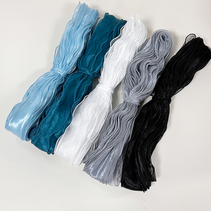 Nastro <span class=keywords><strong>in</strong></span> Chiffon Organza Trasparente con Bordo Tessuto e Logo Personalizzato per Confezioni Regalo, Nastro Colorato all'Ingrosso - Product Image 3