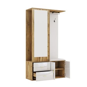 Armoire <span class=keywords><strong>d</strong></span>'<span class=keywords><strong>entrée</strong></span> <span class=keywords><strong>moderne</strong></span> avec miroir, meuble à chaussures, rangement, porte-manteau, organisateur combiné, meubles de maison avec tiroirs et portes - Product Image 4