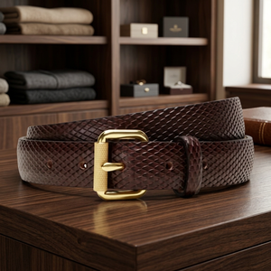 BS INTERNATIONAL Vintage 3D Square Steel Pin Buckle Unisex Handcrafted 100% Cow Hide Leather Belt Eco-Friendly Durable Heavy - Product Image 1