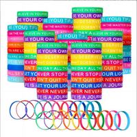 Braccialetto con Citazioni Stampate per Uomo e Donna, Braccialetti in Silicone con Frasi Motivazionali Colorate Come Regalo