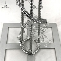 Centre de table en forme d'arbre pour décoration de table de mariage, métal argenté avec perles acryliques, 70 cm ou 90 cm de haut