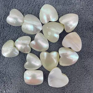 心形美丽的白色粉色蓝绿色心形Mabe淡水珍珠珠DIY珠宝制作