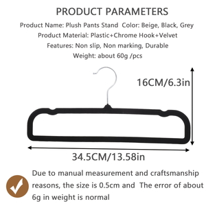Pink Velvet <b>Plastic</b> Single Tier Pants Hangers Space Saving Slim Trouser <b>Hook</b> Type Modern Multifunction Wardrobe Closet Organizer - Product Image 4