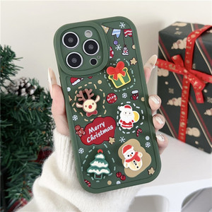 Design alla moda prezzo di fabbrica 3D natale pupazzo di neve Anti caduta morbida custodia del telefono in Silicone come regalo di natale - Product Image 3