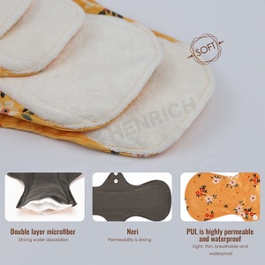 Serviettes hygiéniques en coton réutilisables, douces, respirantes, haute absorption, pour l'hygiène féminine - Product Image 5