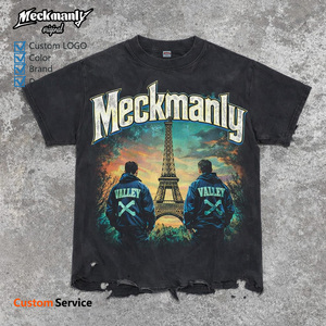 เสื้อยืดแขนสั้นคอกลมทรงปกติสำหรับผู้ชาย Meckmanly ลายพิมพ์สไตล์สตรีท ผ้าฝ้ายถัก 100% เป็นมิตรกับสิ่งแวดล้อม ระบายอากาศได้ดี - Product Image 1