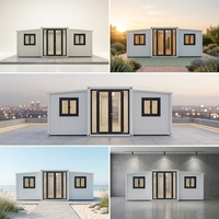 Maison préfabriquée moderne extensible 10ft 20ft 30ft 40ft, conteneur pliable à double aile avec cuisine et salle de bain