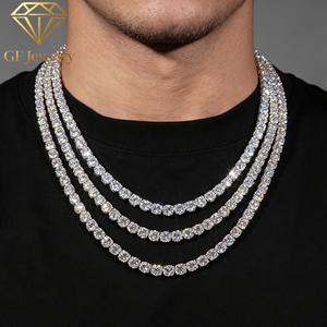 Collier Hip Hop pour homme avec diamants 2mm 3mm 4mm 5mm, collier tennis personnalisé de luxe en or massif 10K avec diamants de laboratoire - Product Image 2