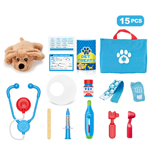 Kits de vétérinaire pour enfants avec sac de chien en peluche, jeu de simulation de vétérinaire, soins aux animaux de compagnie, jeu de médecin pour enfants, filles, 15 pièces - Product Image 4